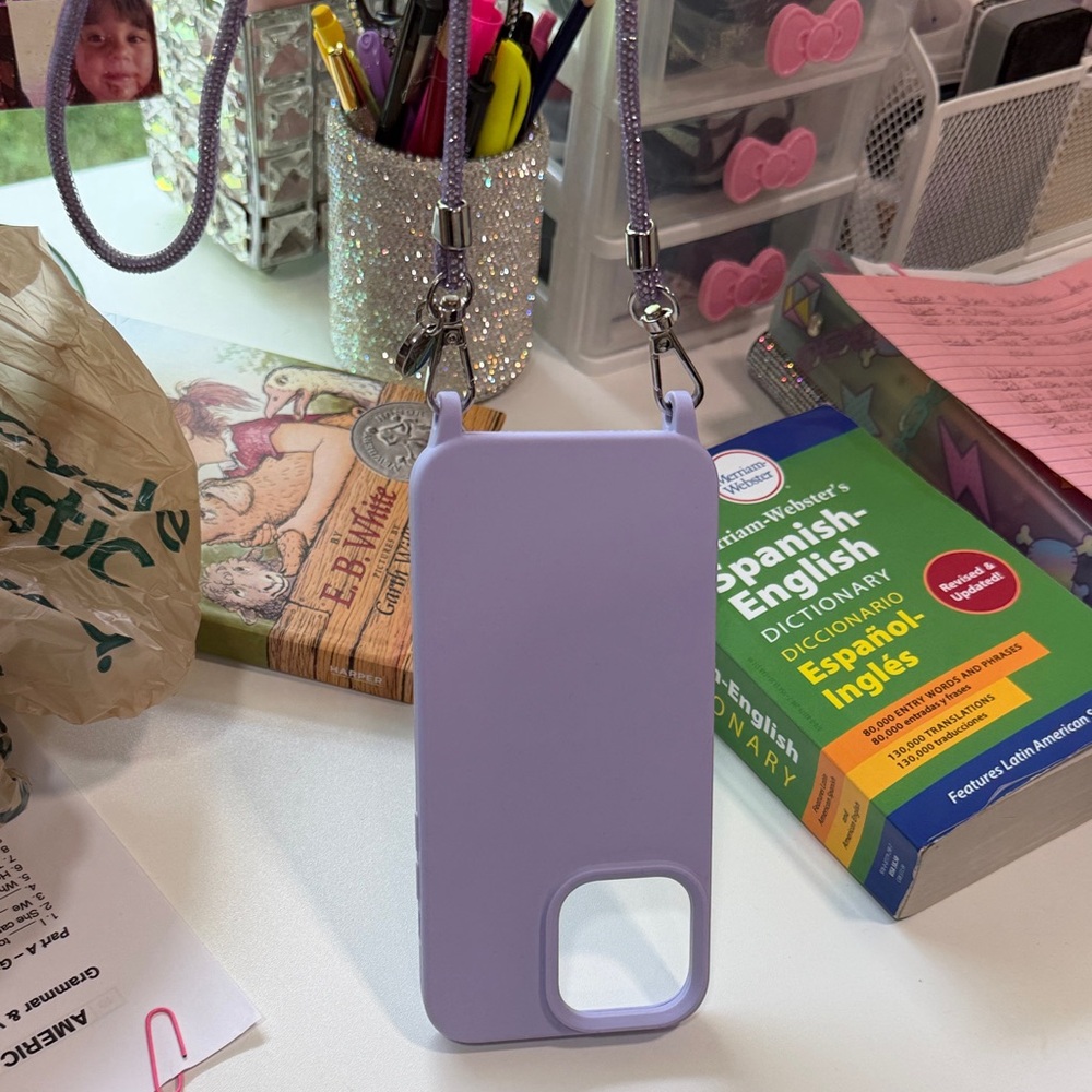 Purple Phone Case with Strap iPhone 14 Plus